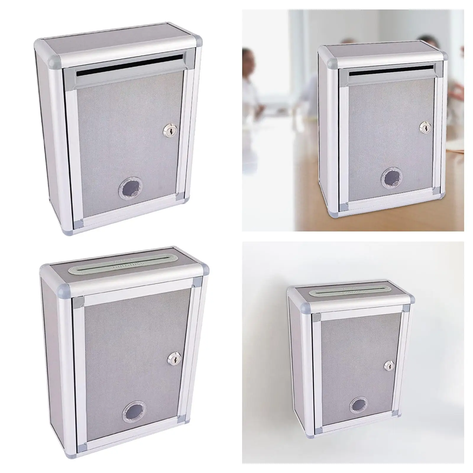 An der Wand montierter Vorschlagbox mit Schlüssel, multifunktionaler Rahmen aus Aluminiumlegierung, Spendebox für Hotel, Unternehmen, leicht, langlebig