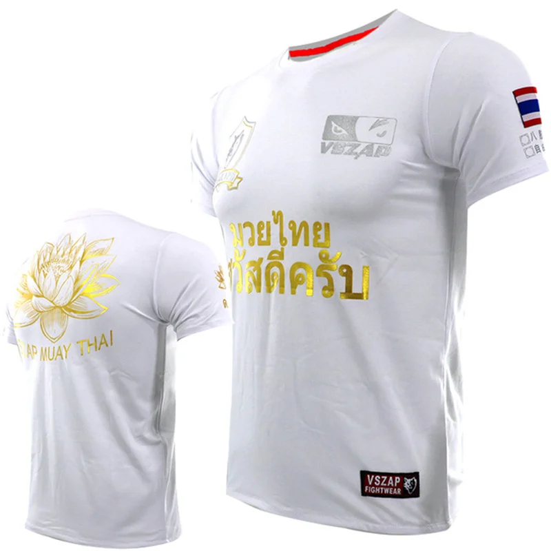 Herren Muay Thai T-Shirt Sommer Schnelltrocknend Bequemes Atmungsaktives Shirt Modisches Fitness-T-Shirt Lässiges O-Ausschnitt Kurzarm-Oberteil – Detail 21