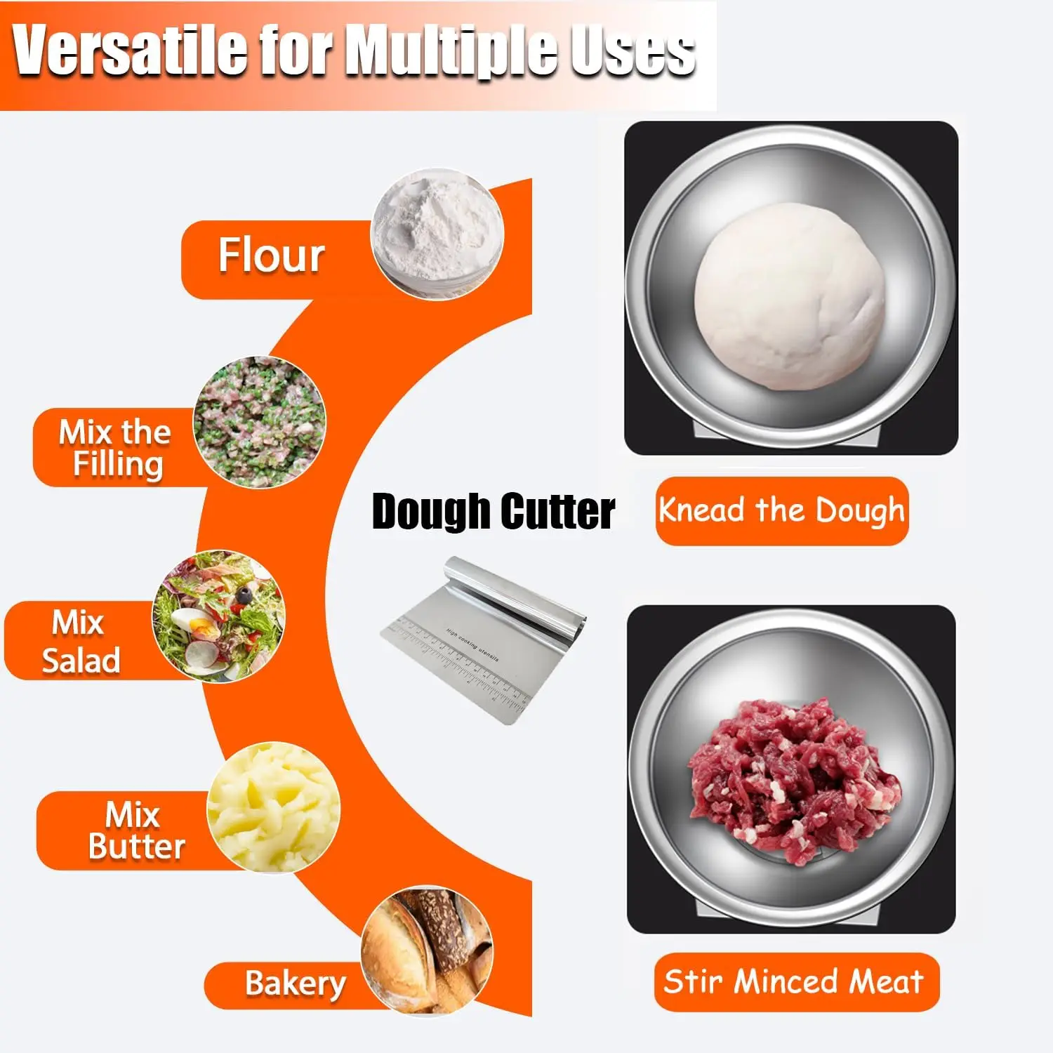 انفصال حوض نوع عجّان 5 كجم/11LB الفولاذ المقاوم للصدأ الكهربائية آلة عجان الدقيق خلاط طعام 110 فولت 750 واط