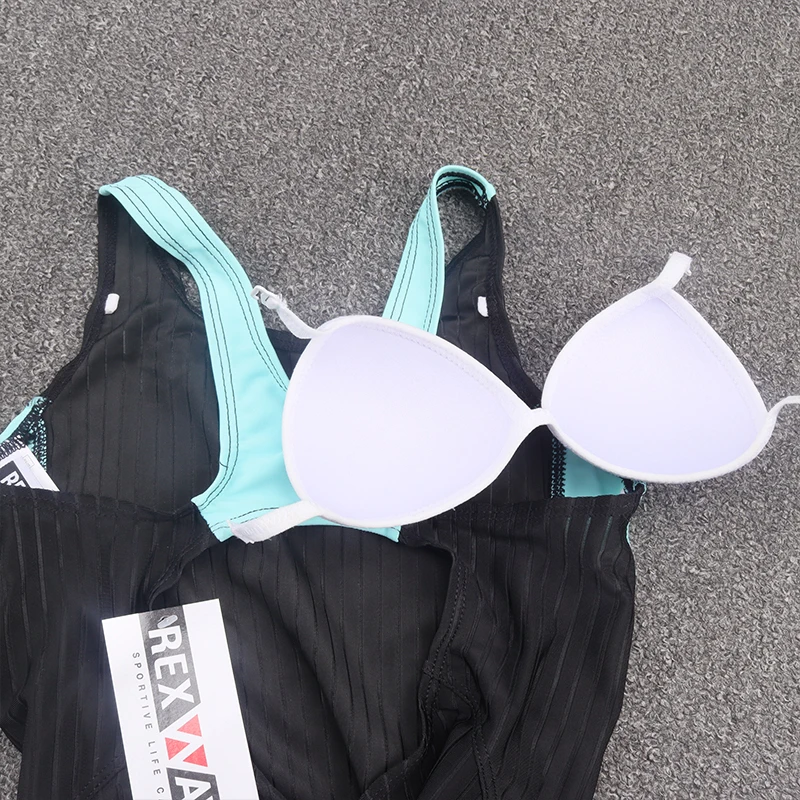 Xiao Ke Du Zomer Kinderbadpak uit één stuk Faionable Training Girl's Flat Angle-badpak Outdoor Zonnebrandcrème met borstkussen