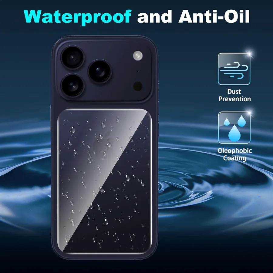Folia ochronna na ekran iPhone 17 Pro Max 6,9 cala [2+1+2 sztuki] Folia ochronna na ekran przedni + Folia ochronna na obiektyw aparatu + Folia ochronna na ekran tylny