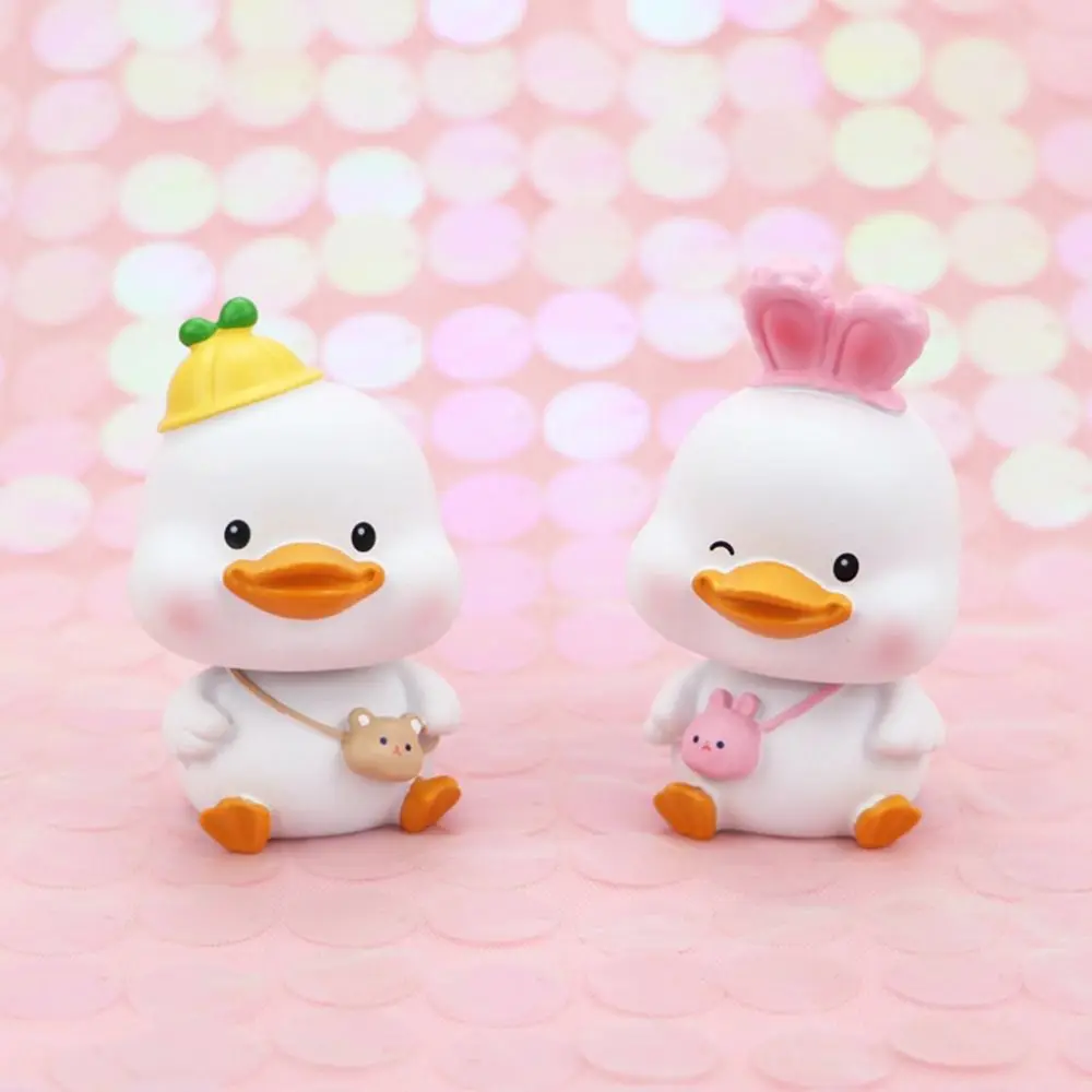 Kawaii Kawaii Cartoon Duck Ornament Mini Durable lucky Duckling Car Decoration Handmade Romance lucky Duckling Doll Toy Desk