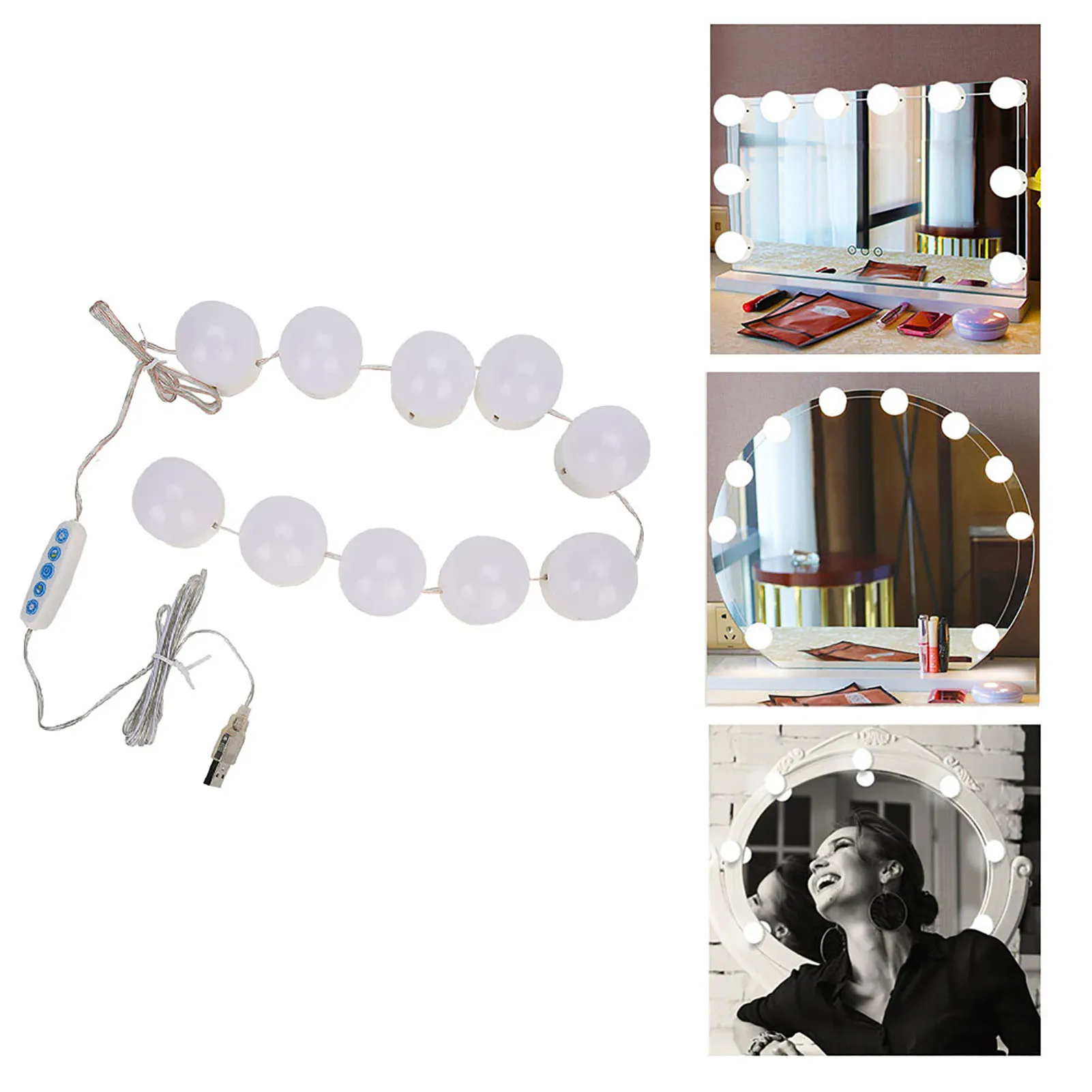 طقم إضاءة مرآة مكياج LED مكون من 10 قطع مع لمبة إضاءة كوميستيك مع لمبة إضاءة قابلة للتعتيم #2