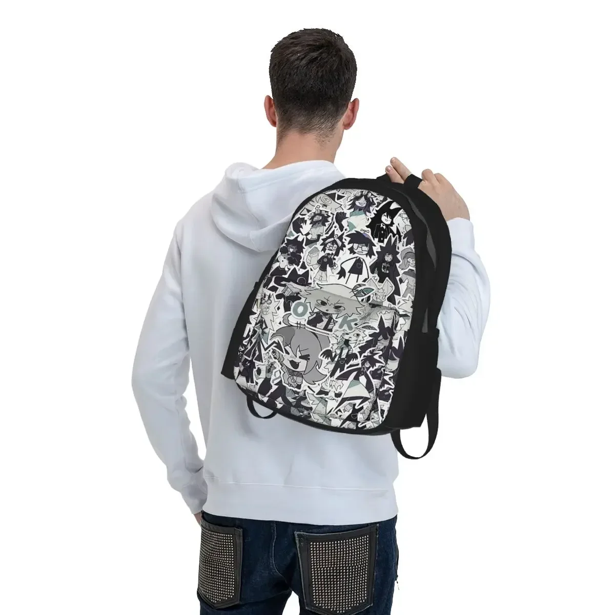 Cartoon Miss Circle Backpack Boys Girls BookBag Kids School Bag Computer Shoulder Bags for Men Women