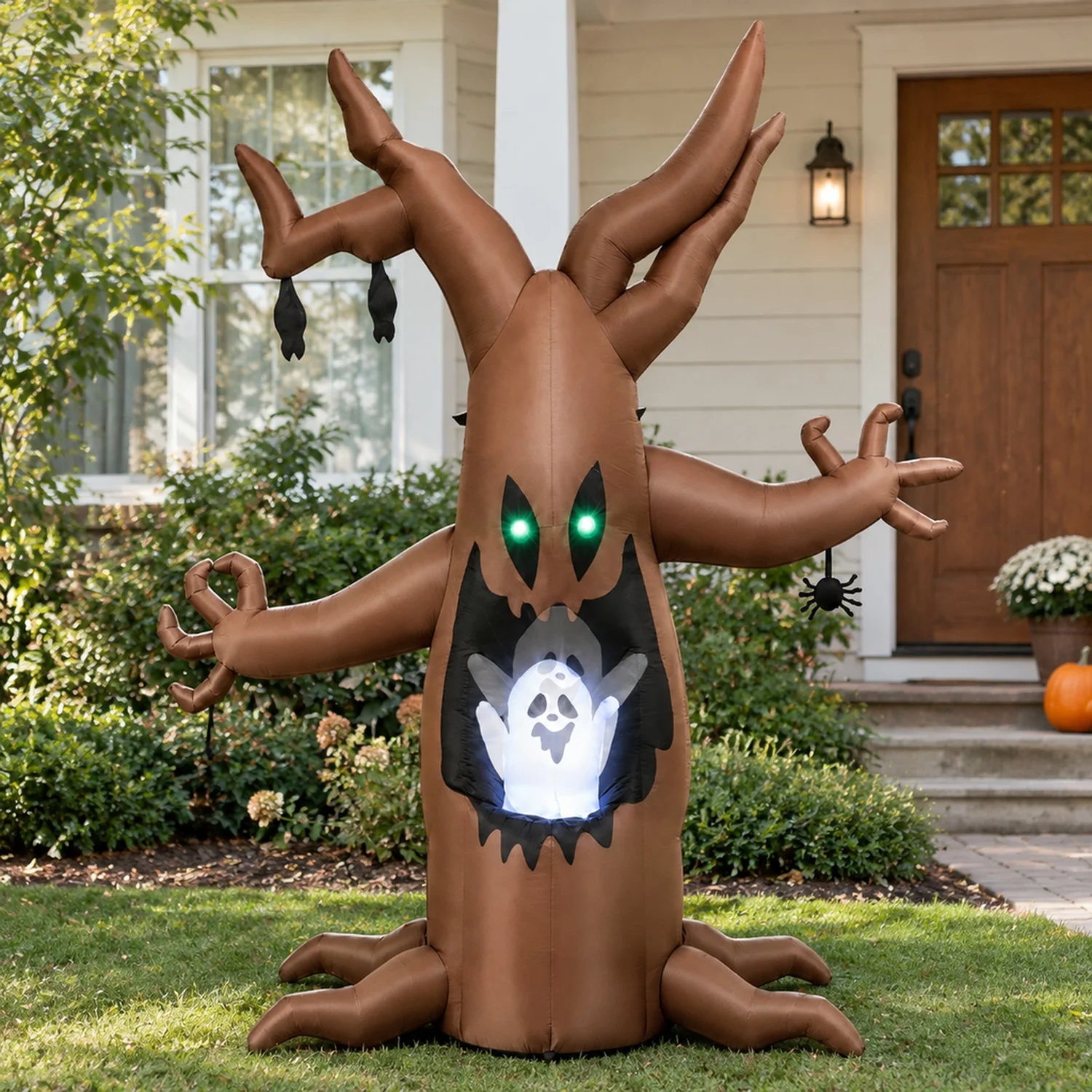 8 FT Halloween Inflatable Tree with Animated Popping Ghost for Holiday