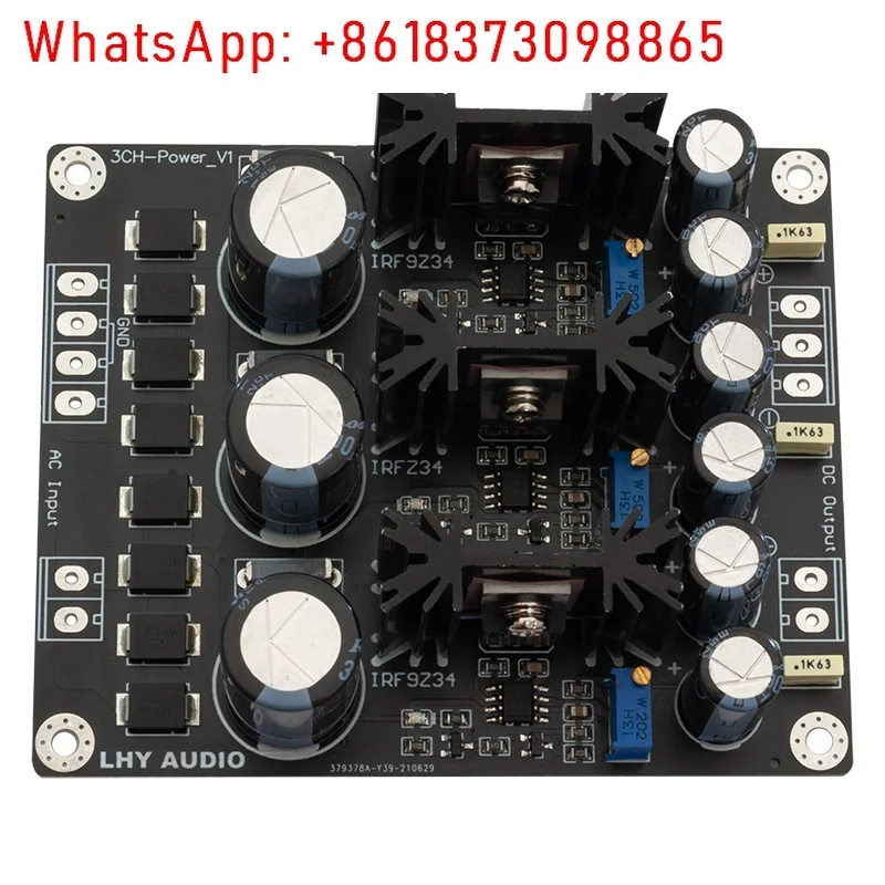 

3-канальный линейный положительный и отрицательный регулируемый источник питания постоянного тока Готовая плата LT1963A OP + MOS Высокоскоростной низкий уровень шума HiFI DIY