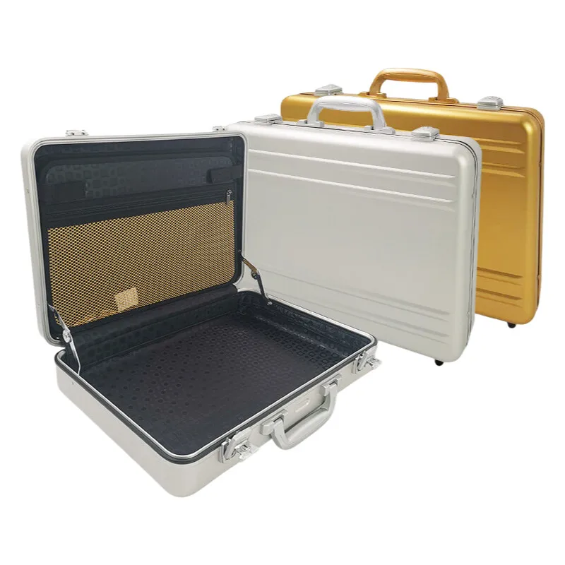 

Portable Aluminum Alloy Suitcase Toolbox Business Briefcase Travel Storage Bag Laptop Case Valuables Safe Deposit Box