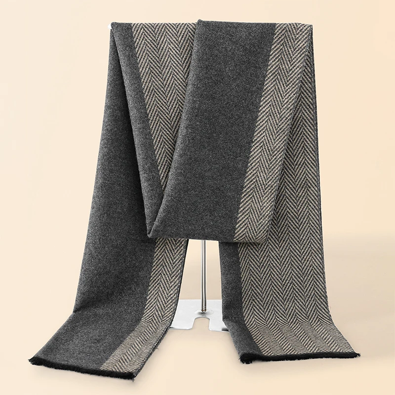 

Роскошный зимний мужской шарф, шаль, теплый осенний кашемировый носовой платок, мягкий уличный глушитель Bufanda, однотонный мужской шарф 2025