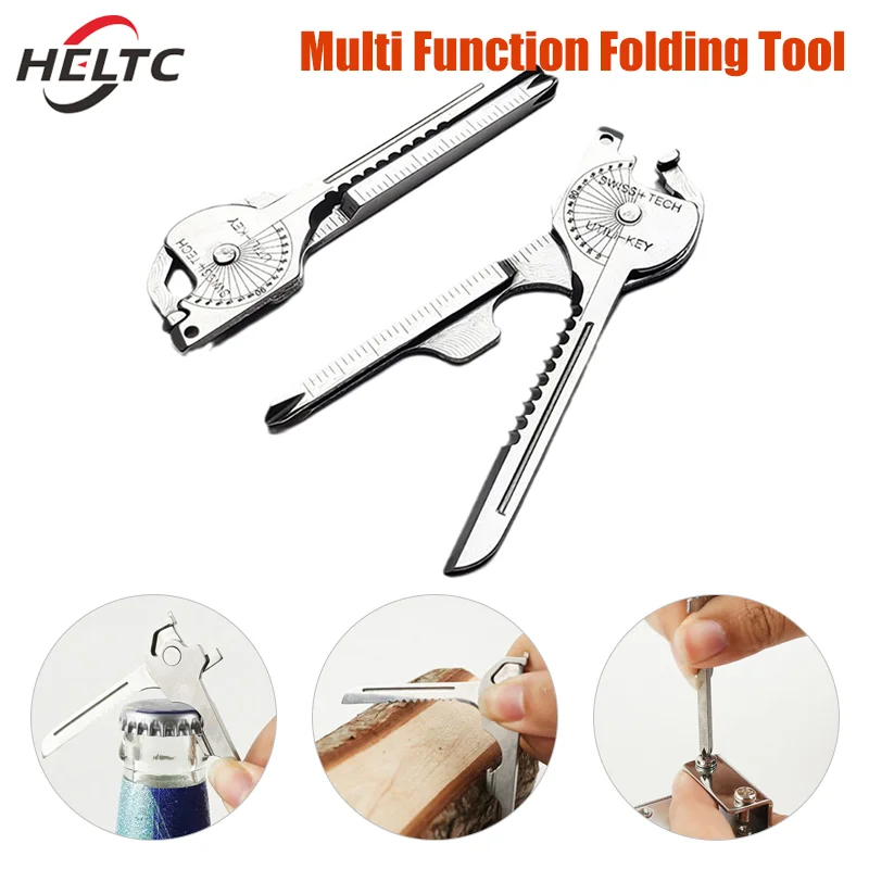 1pcs Portable Pocket Keychain Multitool Keys Shape Ring Opener Escape Outdoor Multifunction Tool Accessories