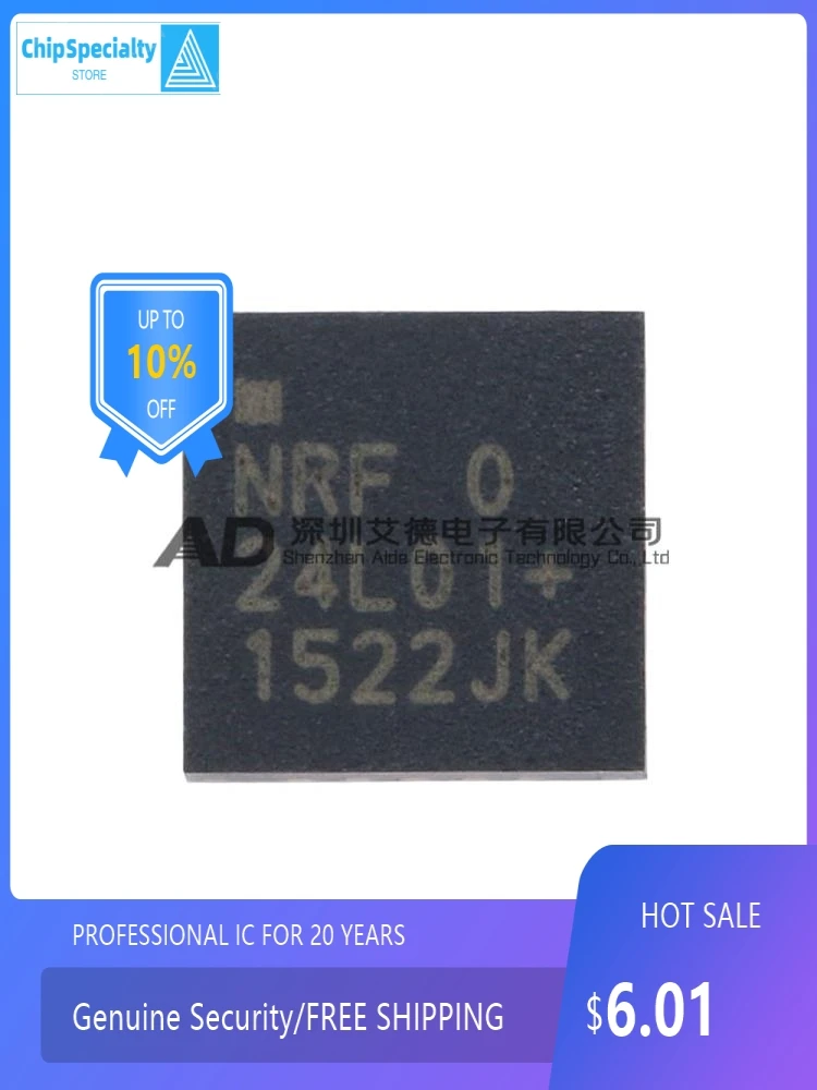 Original genuine NRF24L01P-R 24L01 QFN-20 package 2.4GHz radio frequency receiver chip