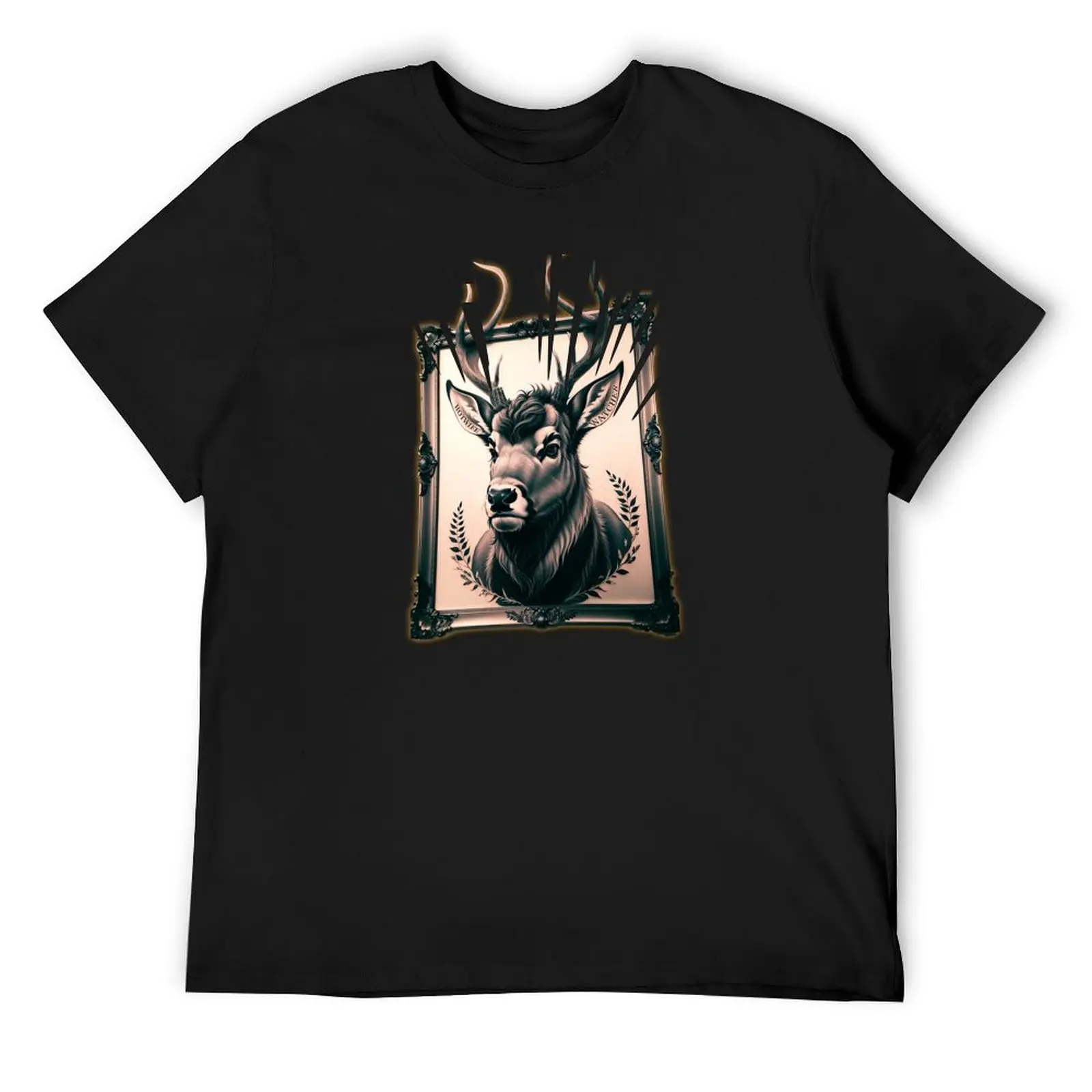 

Hotwife Watcher Stag Art Framed Watching T-Shirt for a boy summer clothes football t shirt mens designer t shirt