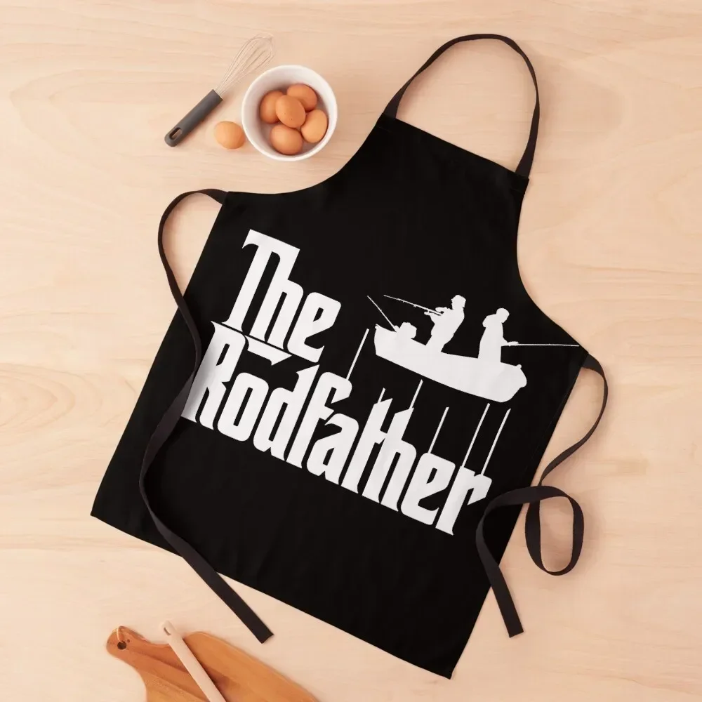 

The Rodfather Funny Fishing Parody for Fisherman Apron christmas kitchen For Man Haircut Women's Apron