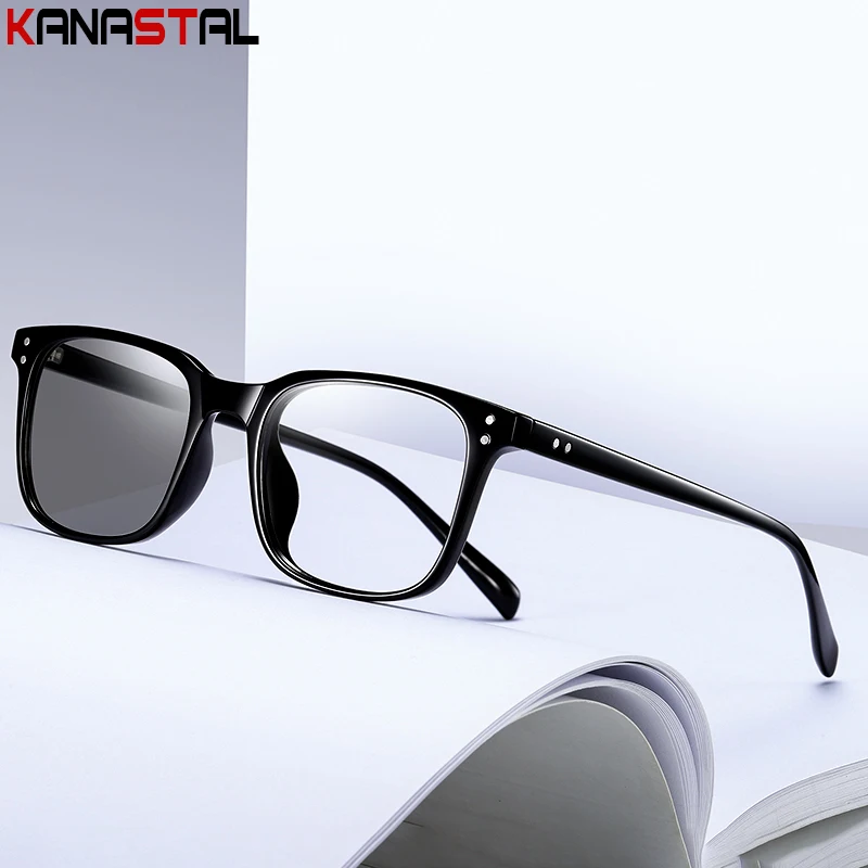 Men Photochromic Glasses Women Blue Light Blocking Lenses TR90 Eyeglasses Frame Computer Myopia Prescription Reading Eyewear