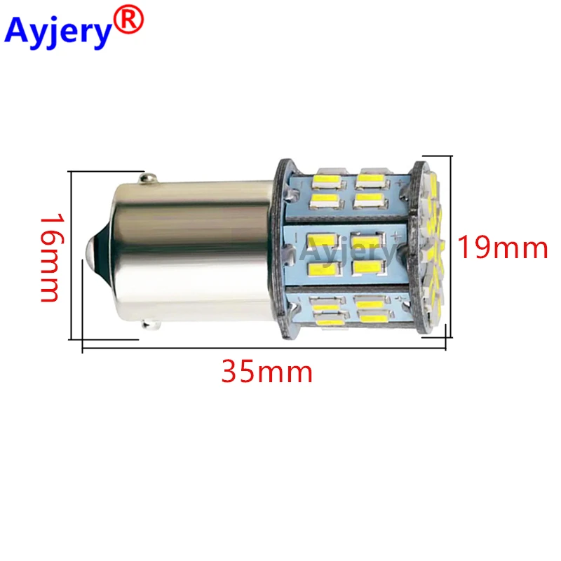 AYJERY Wholesales DC 12V/24V 100pcs P21w 1156 BA15S 3014 50 Smd Bulbs For Car Turn Signal Lights Brake Lamp Parking Lights White