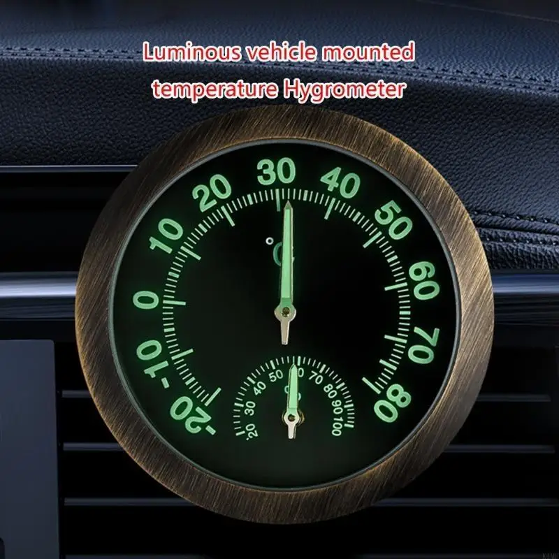 

Noctilucent Car Thermometer Temperature & Humidity Meter Vehicle Thermometer