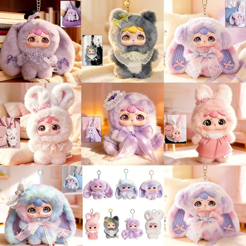 

Мягкая игрушка-подвеска в виде милого мультяшного кролика с большими ушами и виниловым лицом | Мягкая игрушка-подарок для девочек