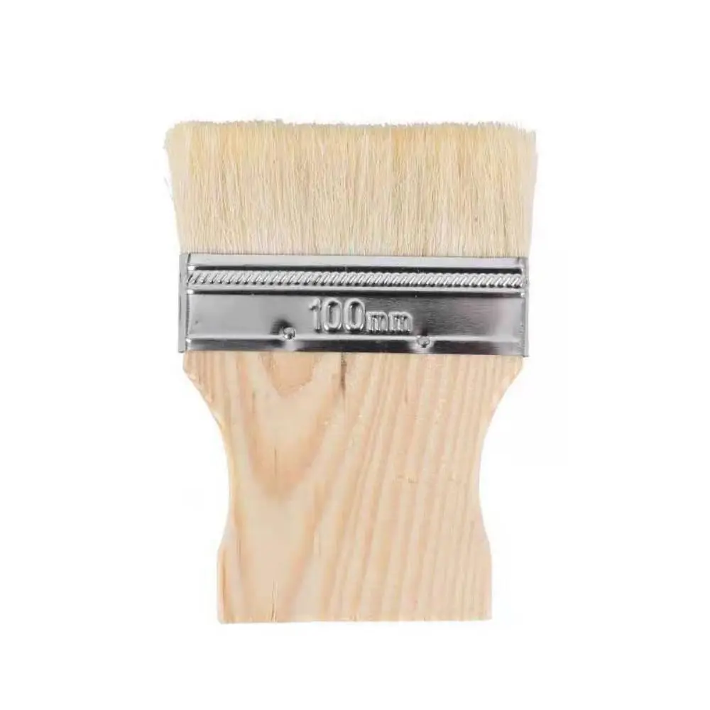 3/4Pcs Wooden Handle Flat Paddle Paint Brushes Multipurpose Easy to Clean Artist Painting Brushes 2/3/4/5in Reusable