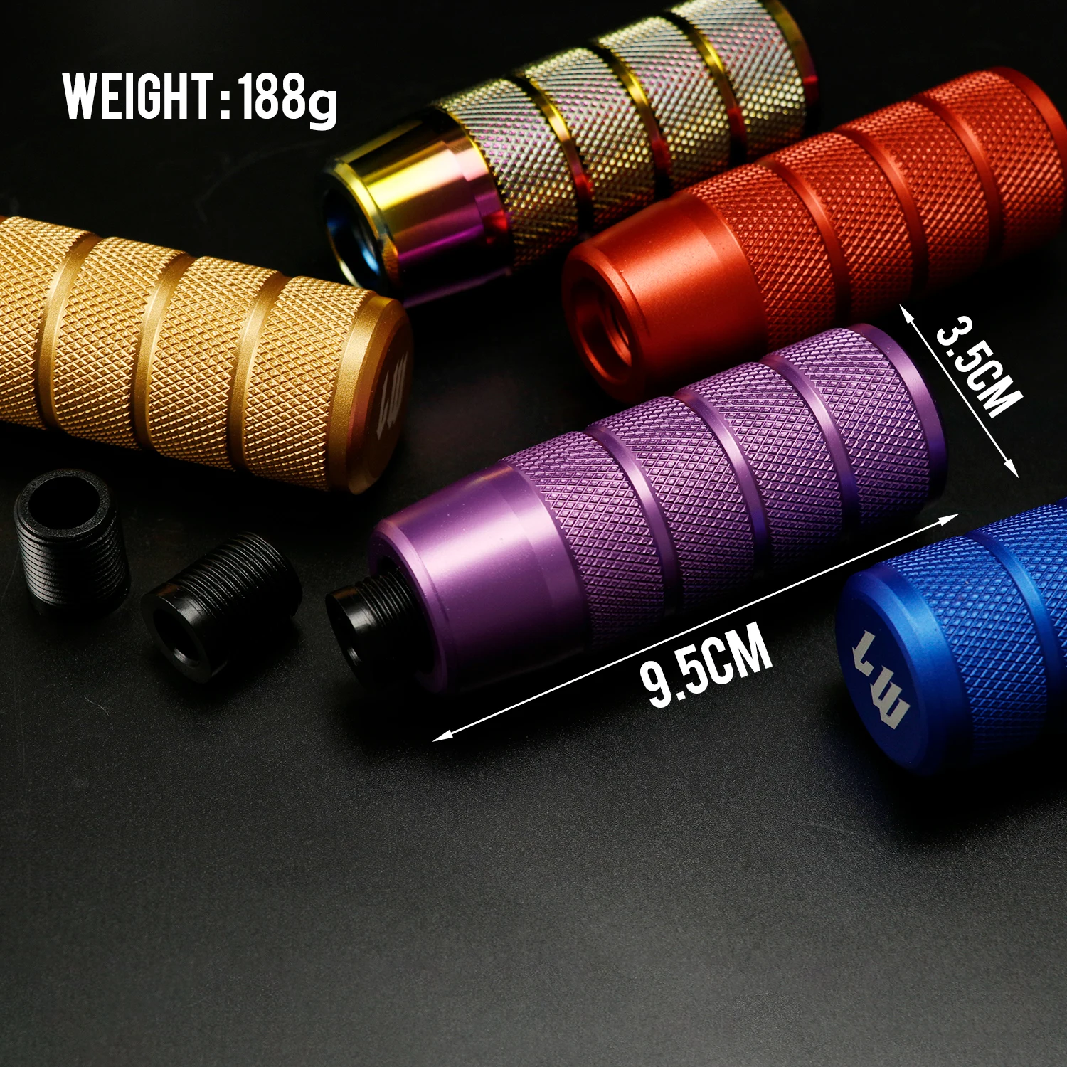 9 Colors in Stock LW Anti-skid Design 95mm Car Gear Shift Knob Shifter Lever Head