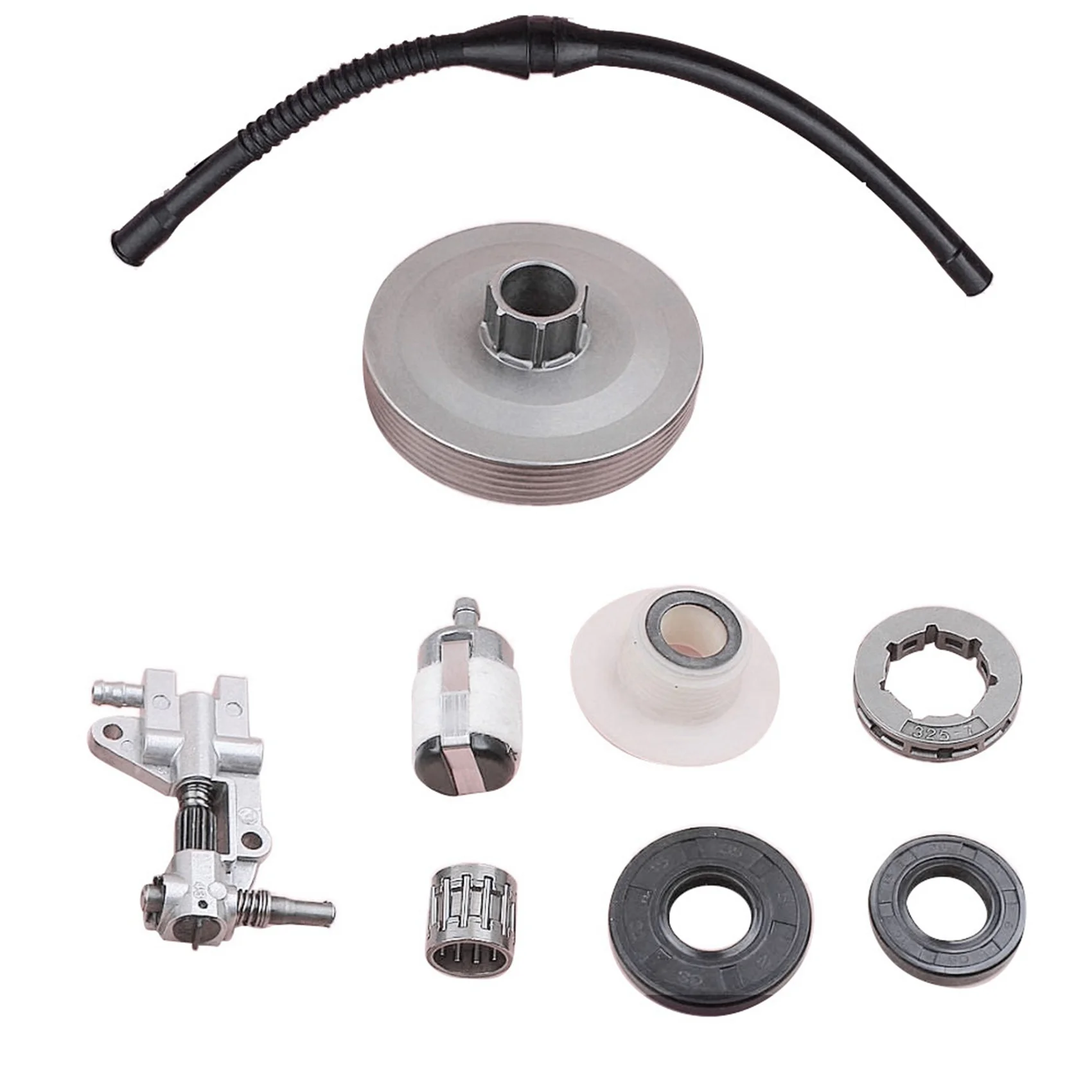 

VOFUN-3X Clutch Sprocket Rim Drum Oil Pump Worm Gear For Chinese 4500 5200 5800 45Cc 5 Oil Seal Fuel Filter Line Chainsaw Part