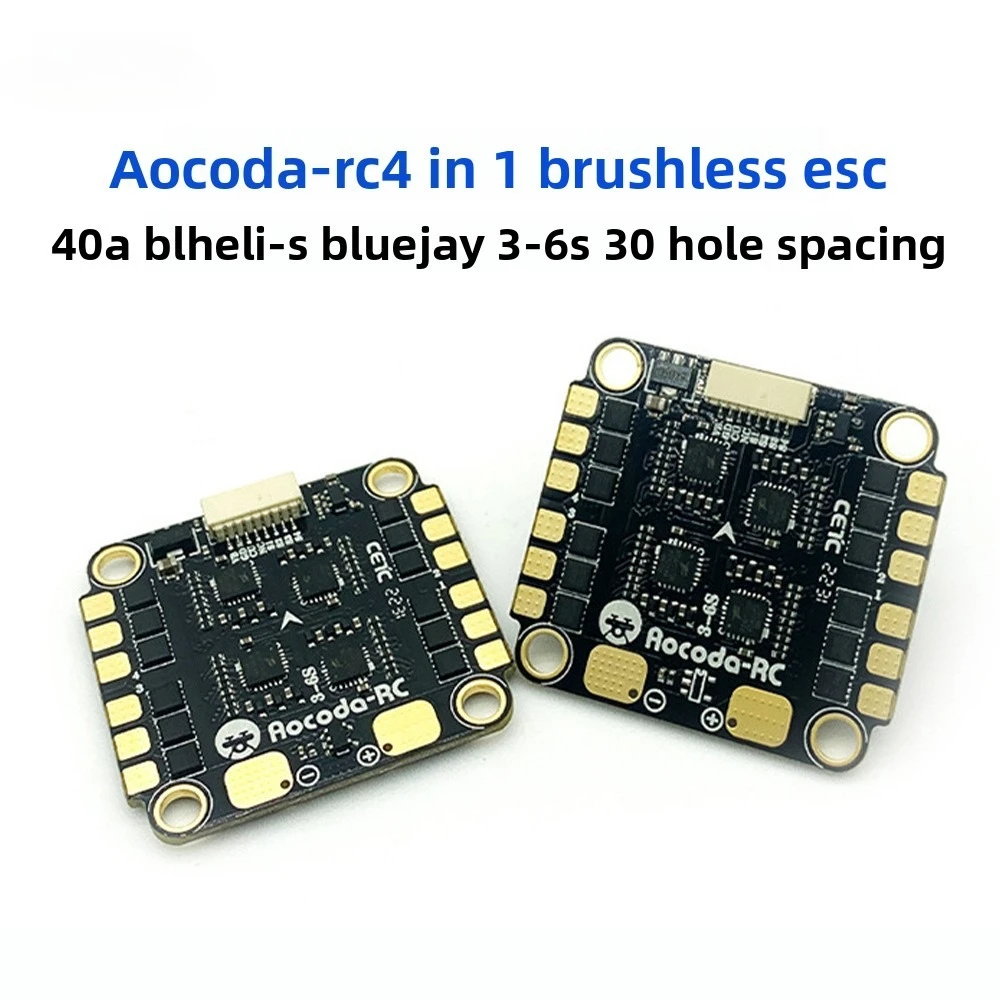 Aocoda-RC 4 in 1 brushless ESC 40A BLHeli-S Bluejay 3-6S 30 hole spacing  mini 5 pro drones potensic atom 2 רחפן dji o4 air unit