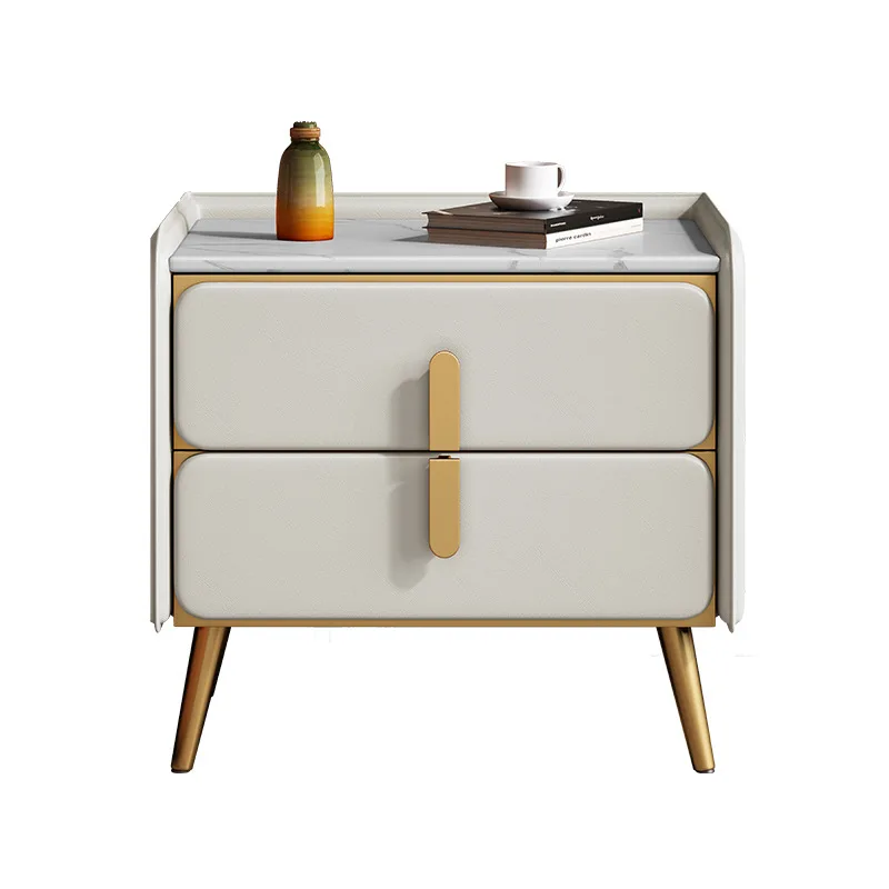 

Solid wood bedside table, light luxury and high-end sense, simple and modern bedroom, small household slate
