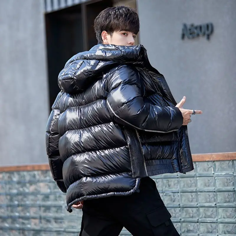 

Down Jacket Men Winter 2024 Puffer Jacket Men Black Luxury Short Hooded Outdoor Waterproof Down Coats Men Duck Warm Man Clothes