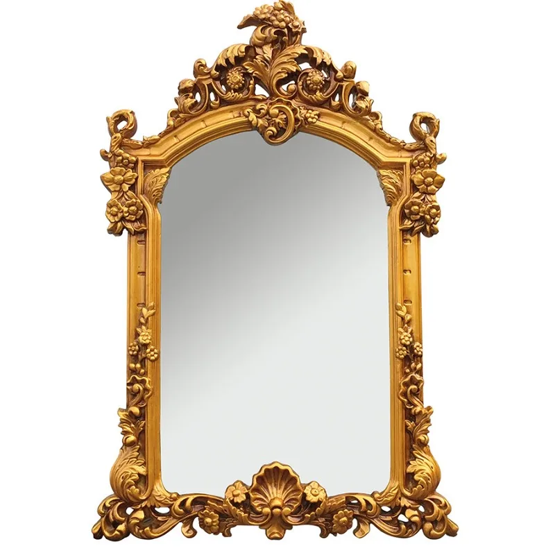 Retro Carved Oil Painting Frame Photo Special-shaped Porch Hanging Picture French Photo Frame Wedding Round Decorative Frame