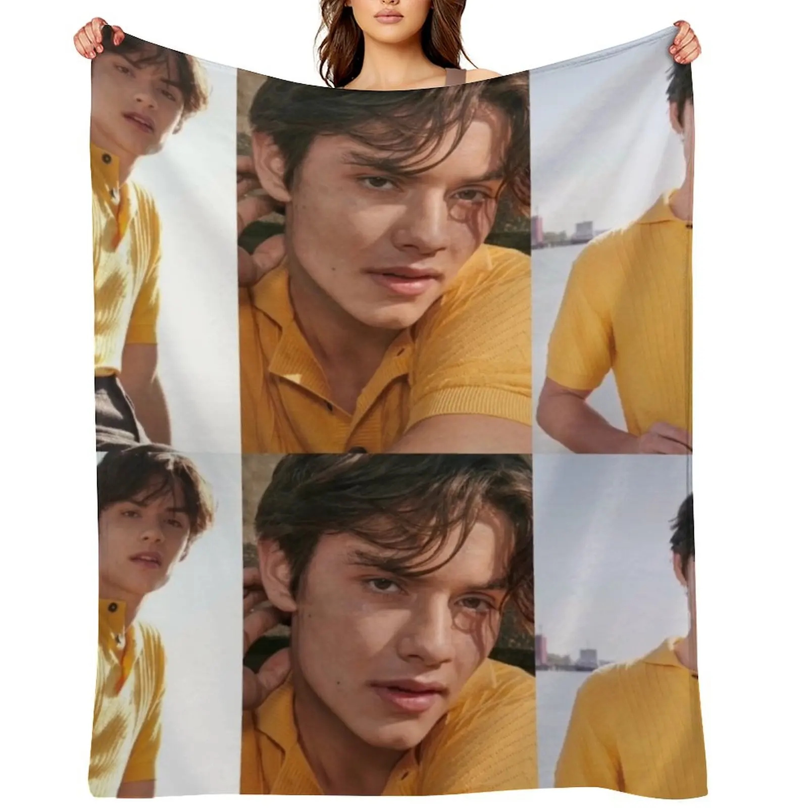 

Yellow Louis Partridge Collage Throw Blanket Stuffeds Flannel Tourist for babies Blankets