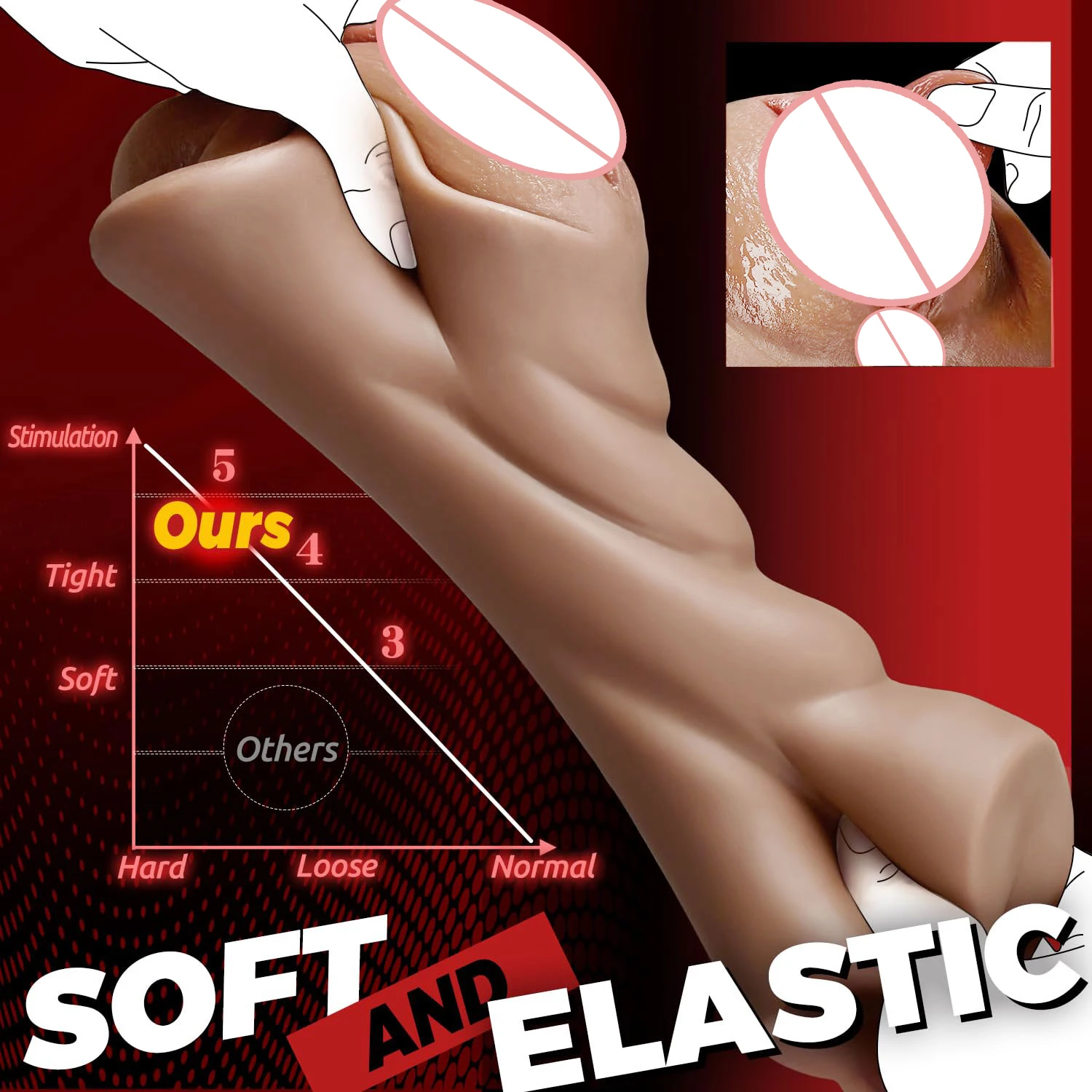 Artificial Vagina Pink Vaginal Dolls Pussy Anus Sucking Penis Deep Throat Male Masturbator Pocket Pussy for Men Adult supplies view 3