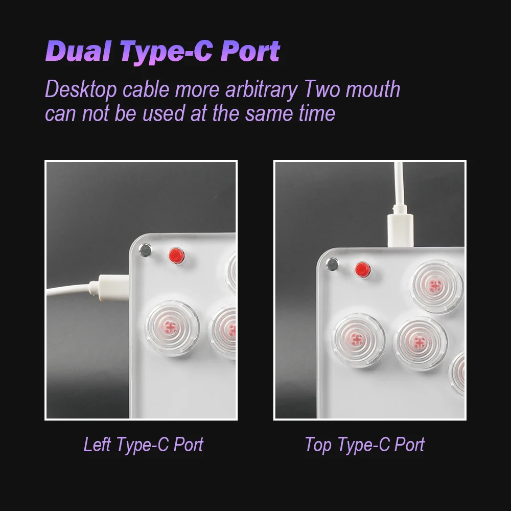 Sallybox 2.0 Dual Type-c Port Mini Arcade Hitbox Controller Leverless Hitbox Fightstick For Ps4 /PS5/Xbox Arcade Stick PC