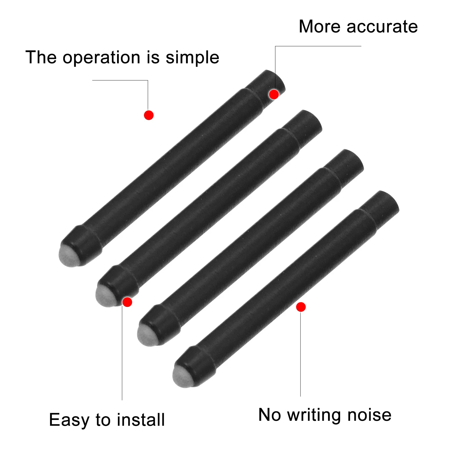 

4 Pcs Touch Screen Pen Refill Tips Touchscreen Stylus Replacement Black Accessory