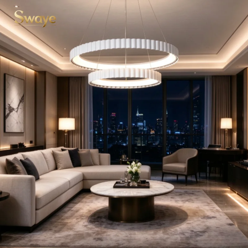 Modern Minimal Luxury LED Pendant Ceiling Light Bedroom Living Room Lobby Villa Ceiling Chandelier Home Decor Indoor Luster Lamp