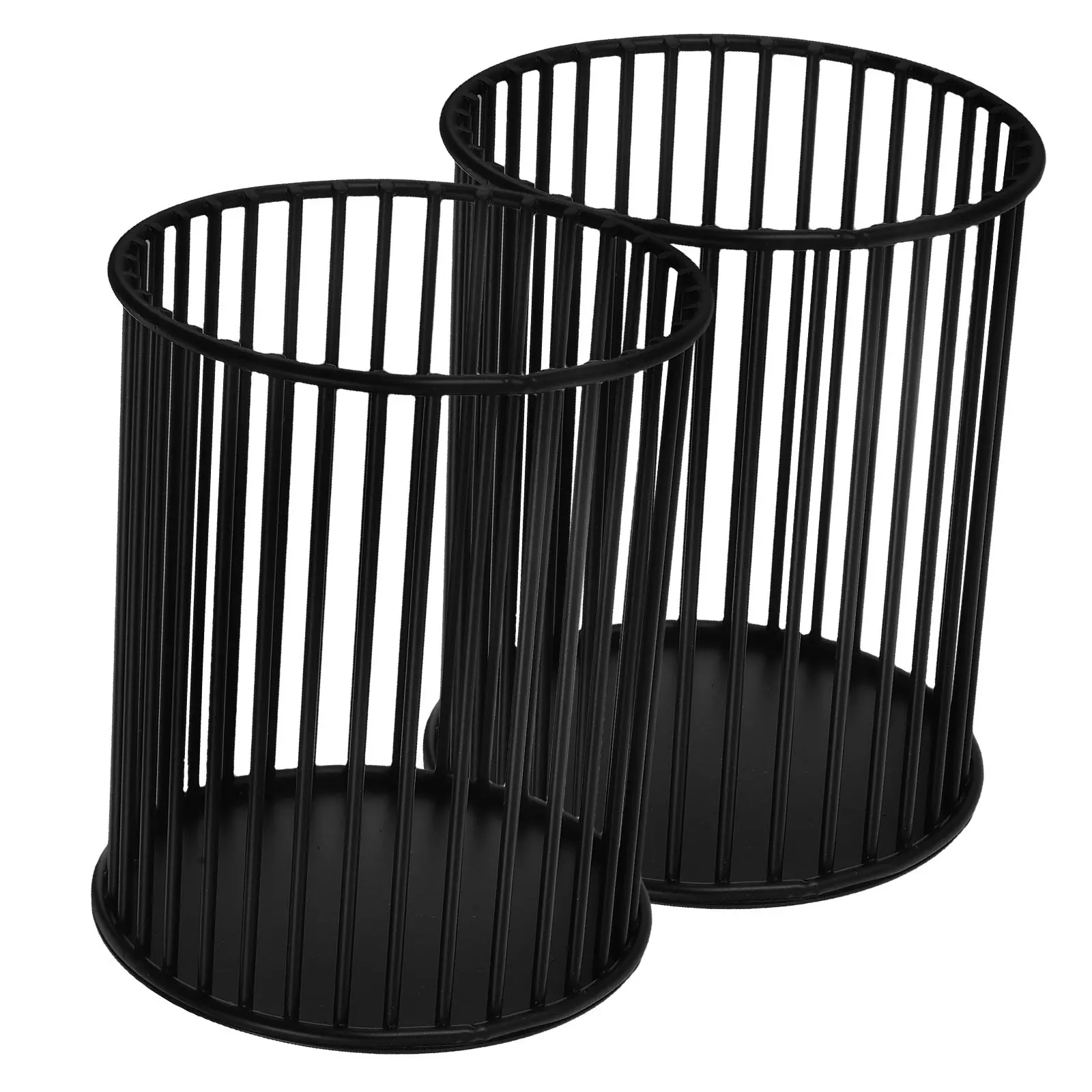 2Pcs Metal Pen Holder Desktop Pencil Container Makeup Brush Storage Cups Office Home Pen Cup Organizer Versatile Iron Cup