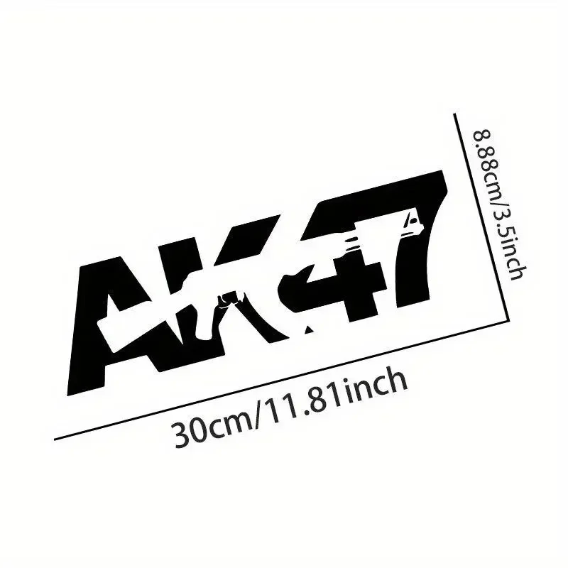 Holographic AK47 Letter Sticker 1PC Waterproof Vinyl Decal for Car Body Rear Window DIY Exterior Decoration