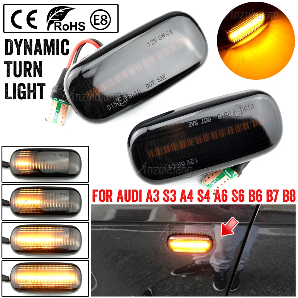 

Fit For Audi A4 S4 RS4 B8 2005-2008 Dynamic Side Marker Light LED Turn Signal Flashing Indicator Fit For Audi A4 RS4 2002-2005
