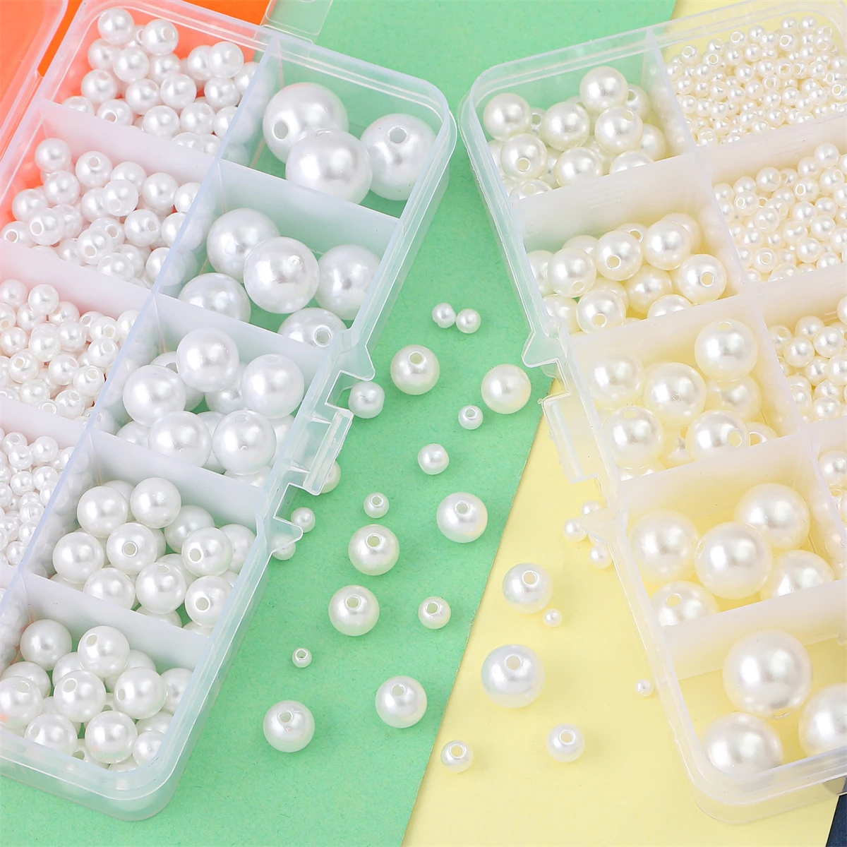 

DIY Jewelry Making 800pcs 3-14mm Round Acrylic Imitation Pearl Beads Kit for Necklace Bracelet Craft Artware Decoration
