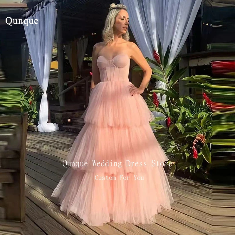 

Qunque Prom Dresses Tiered Cocktail Party Formal Dresses Gala Dress Customized Luxurious Turkish Evening Gowns Elegant Gown Robe