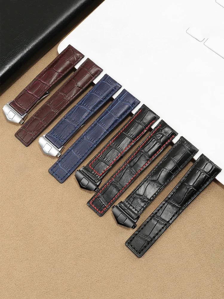 Pai Genuine Leather Strap Is Suitable for Carrera Heritage Series Men's and Women's Waterproof Cowhide Bracelet 20mm.