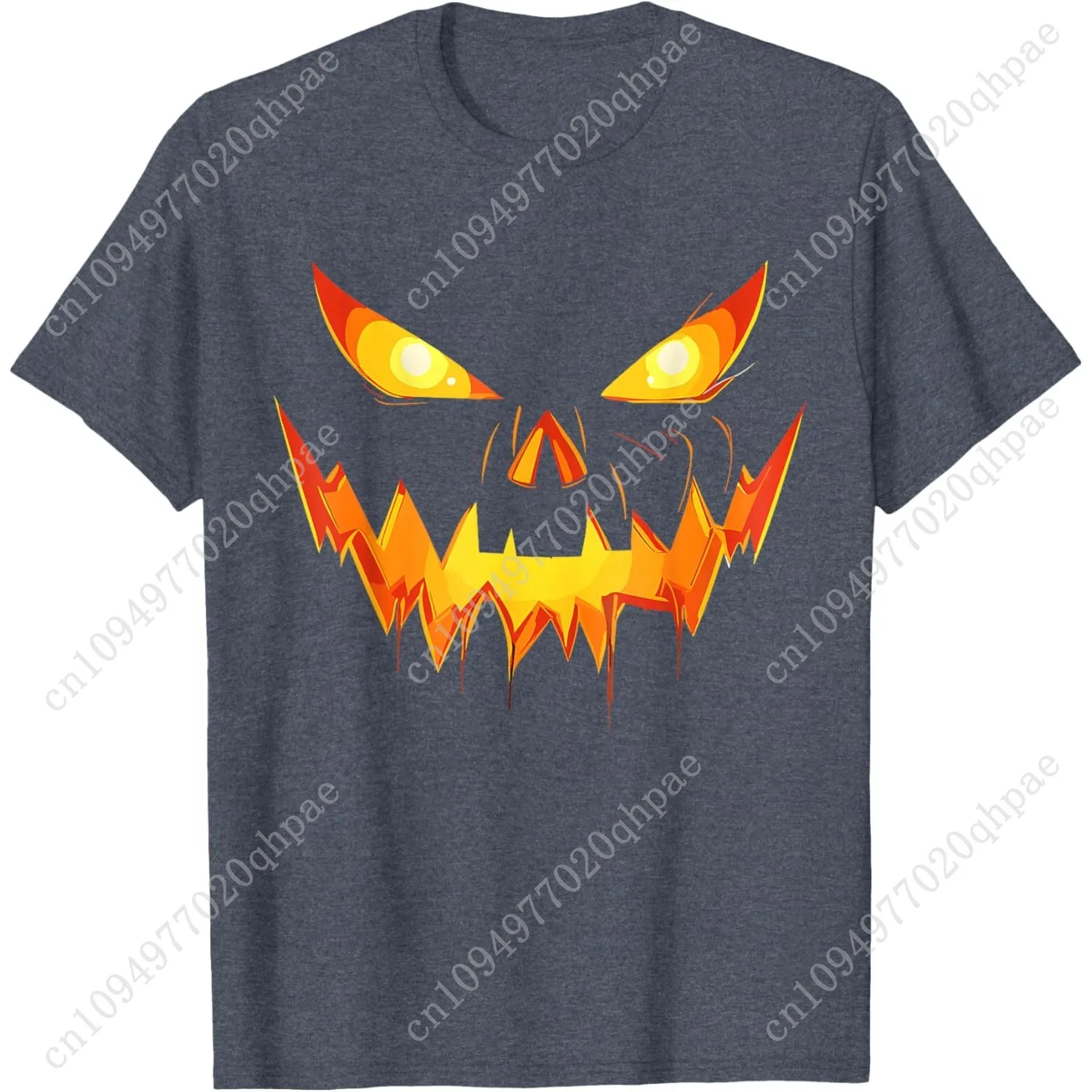 Enge Pompoen Jack O Lantern Gezicht Halloween Mannen Jongens Kinder T-shirt
