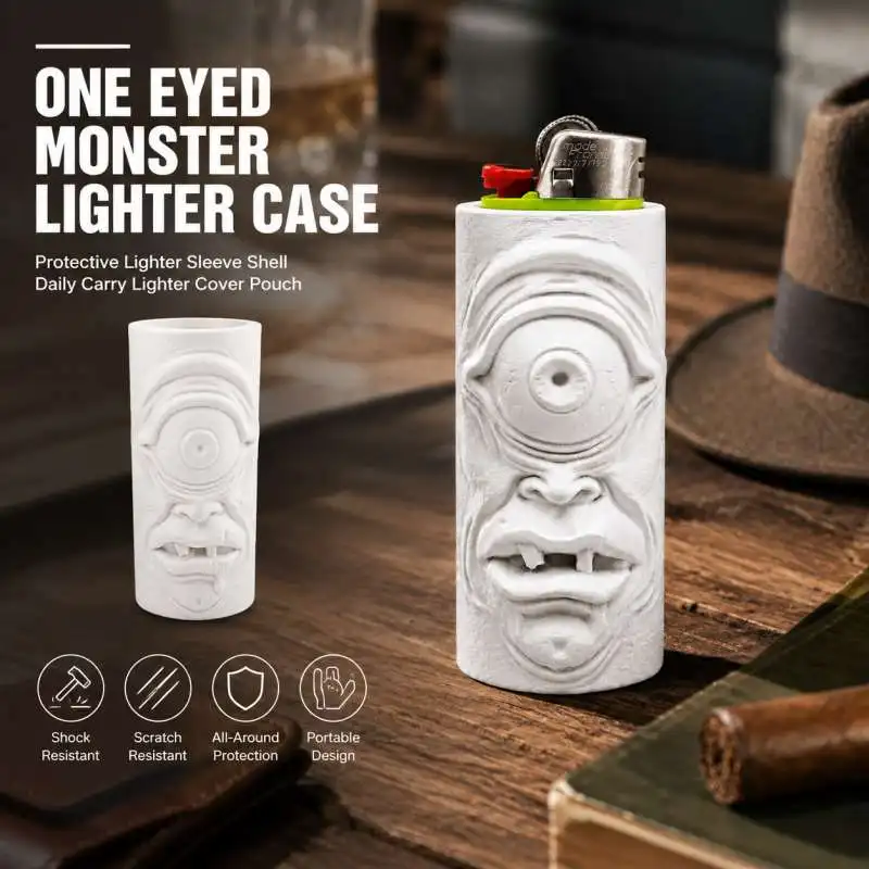 One Eyed Monster Lighter Case Protective Lighter Sleeve Shell Daily Carry Lighter Cover Pouch