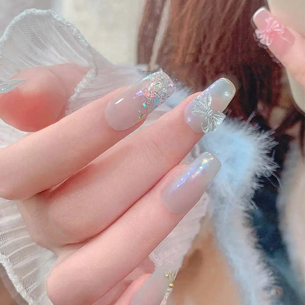 Breloques 3D pour ongles, couleur gelée, nœuds papillon, strass, décoration Nail Art, bijoux en cristal, perceuses à ongles