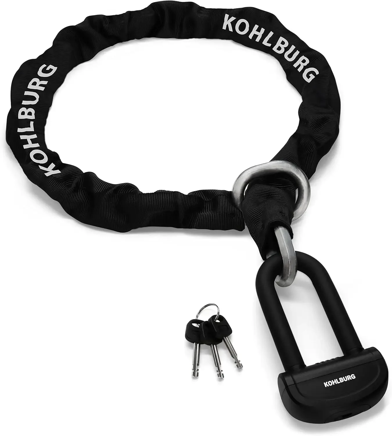 motorcycle security chain lock - 5 ft long with our highest German Security Level 10plus of 10 - heavy duty steel