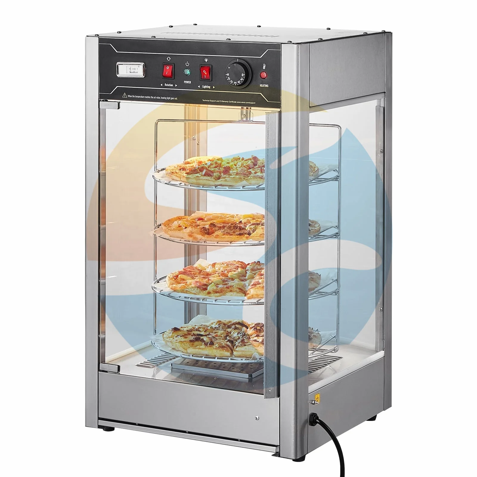 New Condition Cooking Equipment 4 Layers Pizza Holder Machine Commercial Stainless Steel Electric Pizza Warmer Showcase