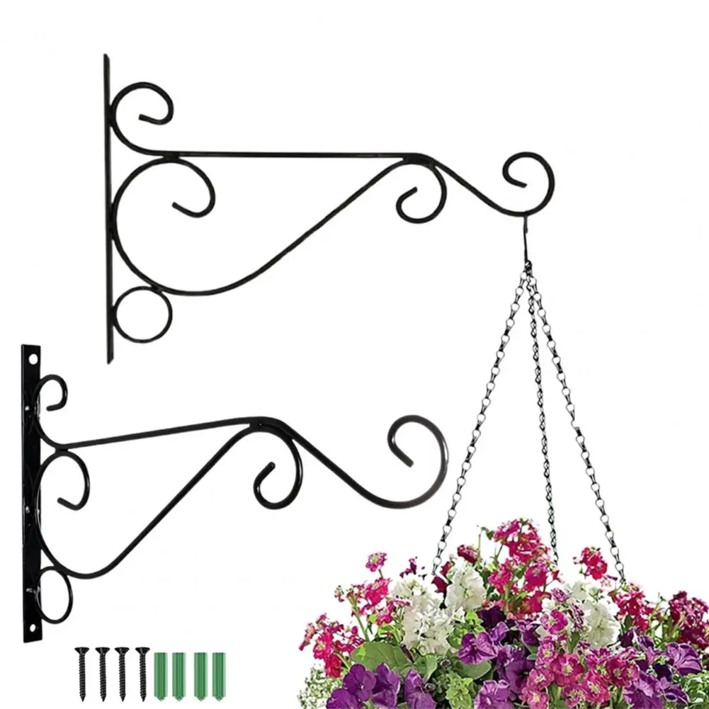 Decorative Metal Wall-mounted Hook Wall Hook for Plants Heavy-duty Metal Wall Hook for Flower Baskets Bird Feeders Wind Chimes