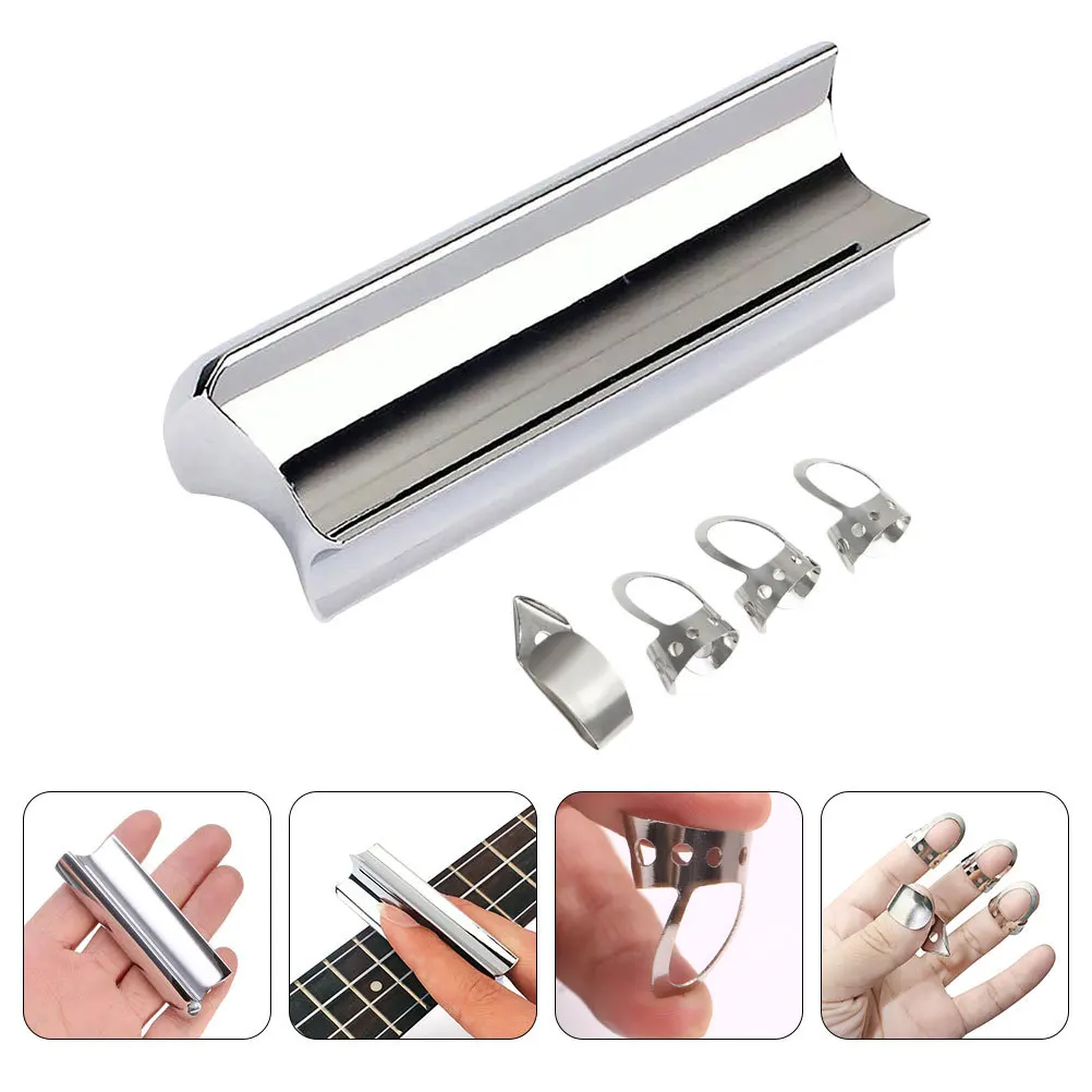 

5pcs Stainless Steel Metal Guitar Slides For Electric Acoustic Guitar Tone Control Lap Steel Slide Accessory