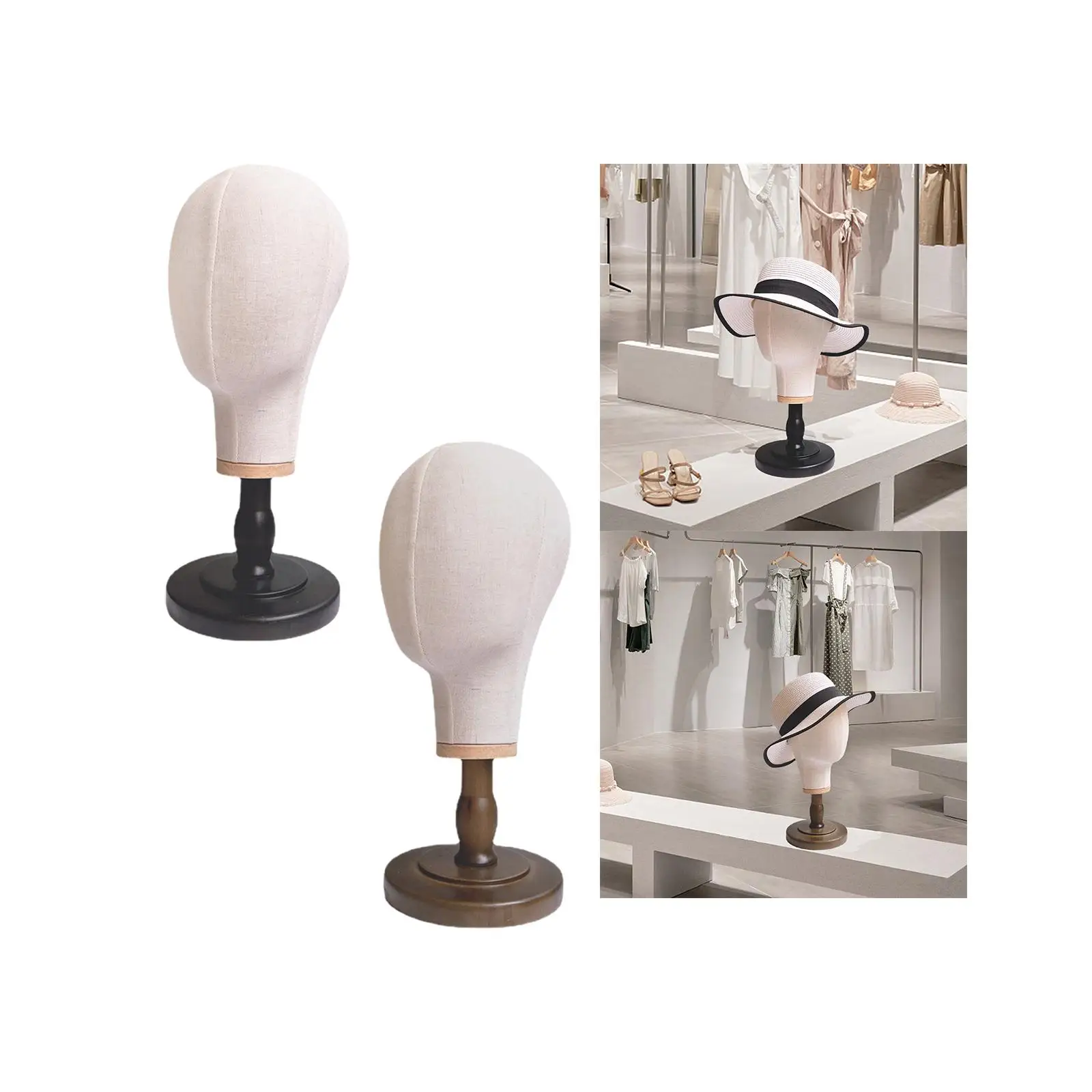Mannequin Head Model Comestic Model Canvas Block Head for Headphones Hat Wig