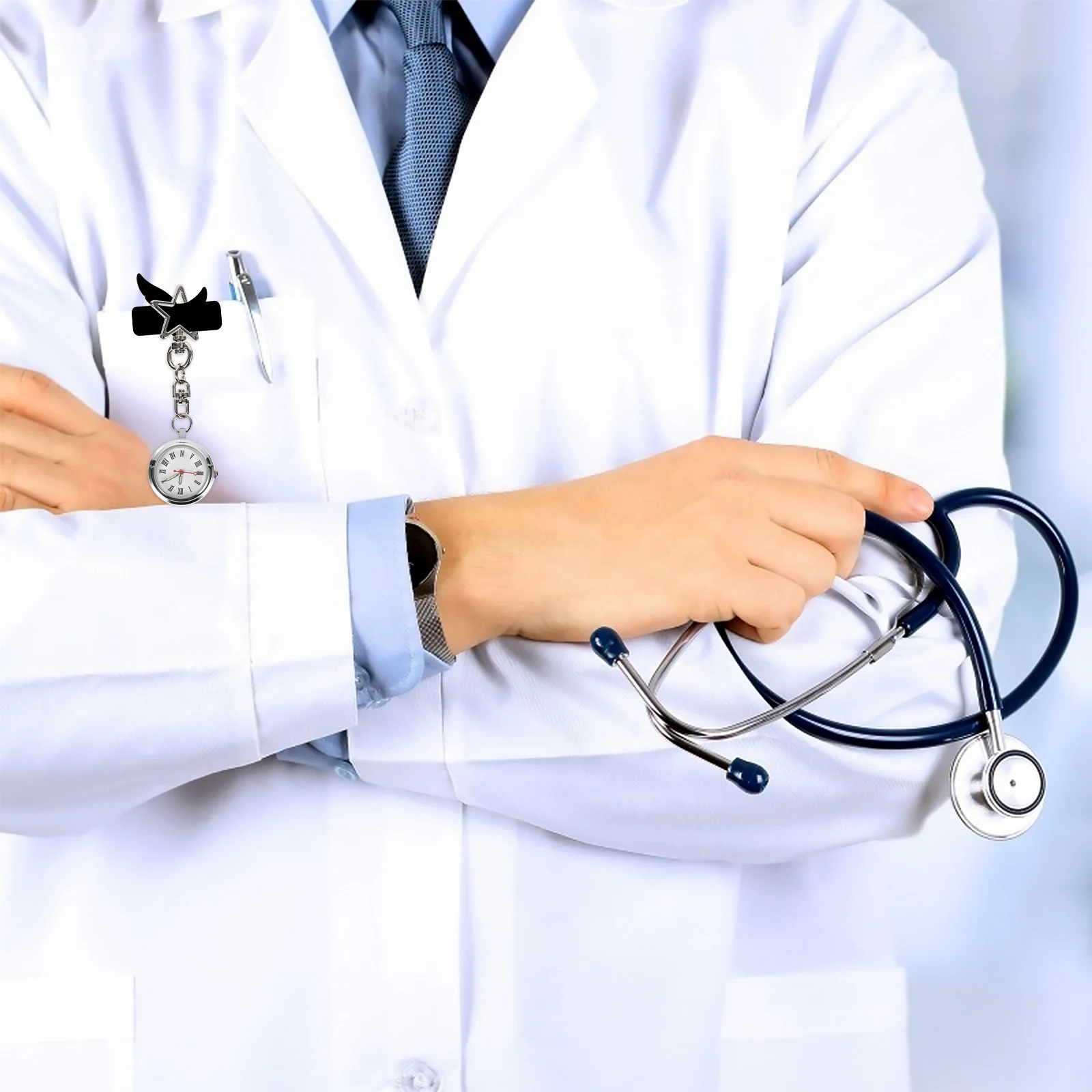 ساعة جيب للممرضات قطعة واحدة مصنوعة من خليط معدني خفيفة الوزن ومضادة للارتداء بتصميم بسيط لتمريض الطبيب المحمول لموظفي المستشفى #6