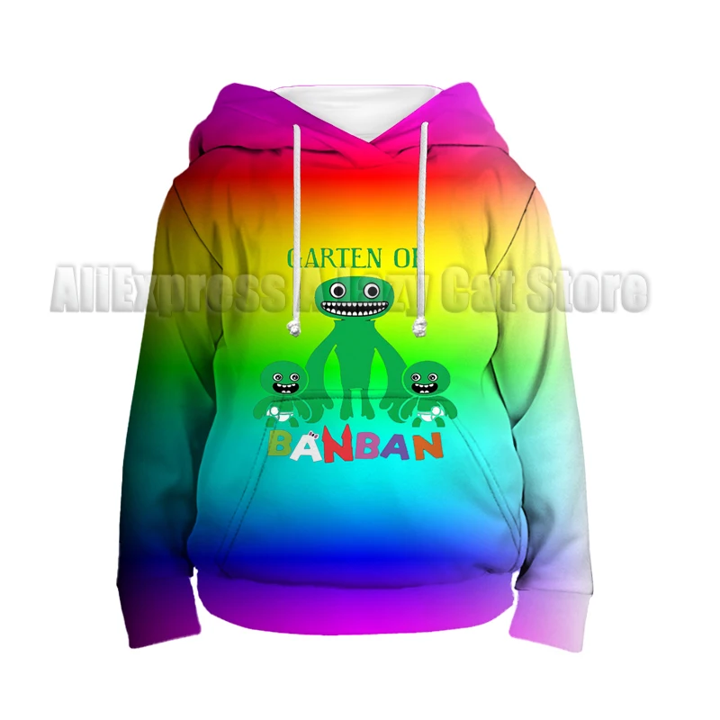 Sudadera con capucha de Anime Garten of Banban para niños, ropa de dibujos animados, Sudadera de Manga, Top informal para bebé