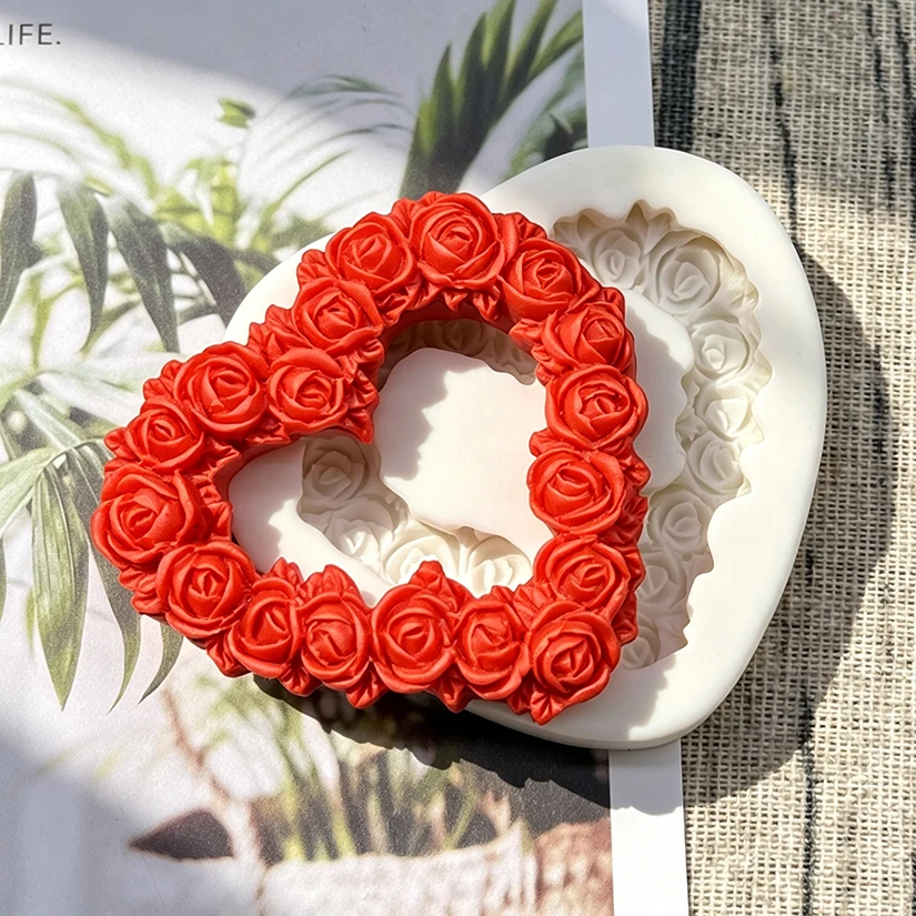 Rose Heart Silicone Sugarcraft Mold Resin Tools Cupcake Baking Mould Fondant Cake Decorating Tools