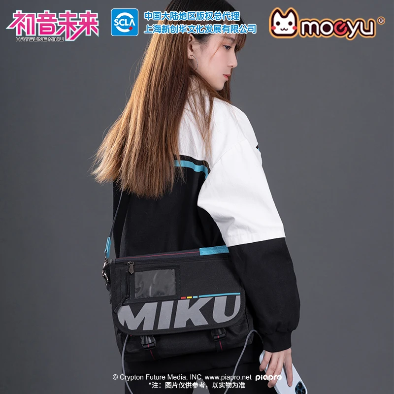 Imagem -02 - Moeyu Hatsune Miku Bolsa de Ombro para Mulheres e Homens Bolsas Crossbody Vocaloid Cosplay Bags Bolsa Bolsala dos Homens da Escola Bolsa Multifuncional